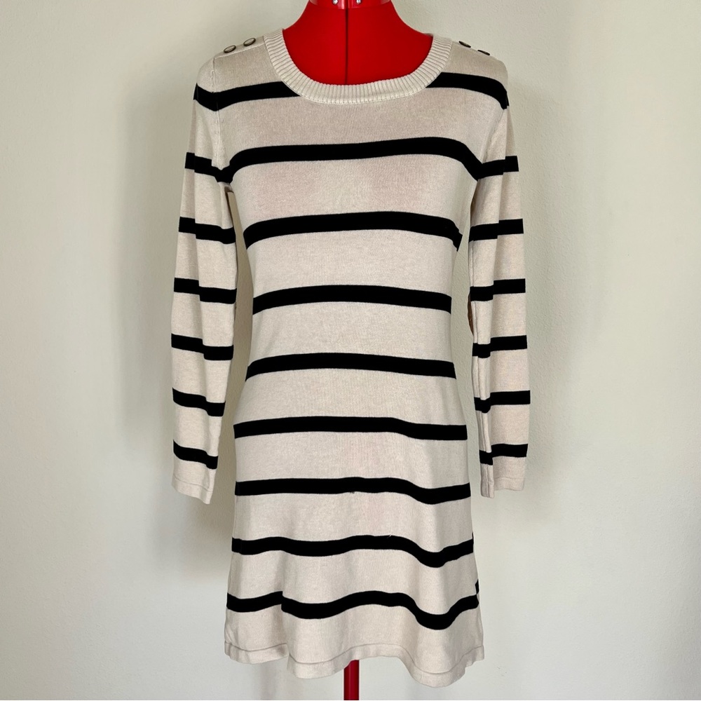 Pink Rose Striped Sweater Tunic Small